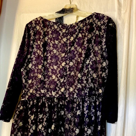 French Connection Navy Blue Lace Dress - Picture 4 of 15